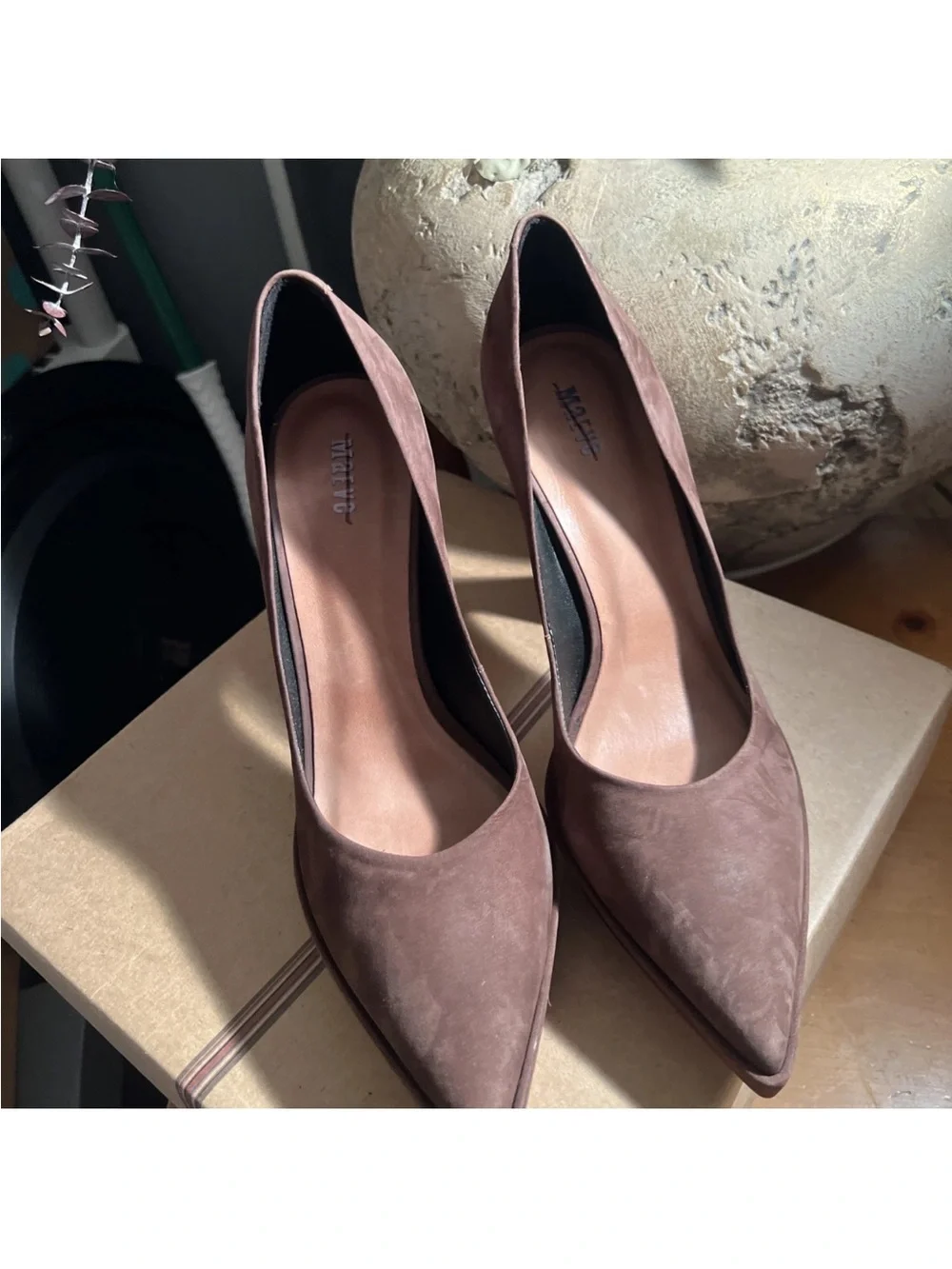 ANTHROPOLOGIE MAEVE Womens Pumps Brown  Platform Chunky Flare Heels Size 9.5 40